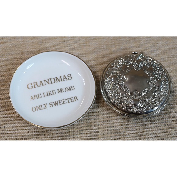 Other - Vintage Silver-Plated Lipstick Mirror+ Grandmas Are Like Moms Only Sweeter box